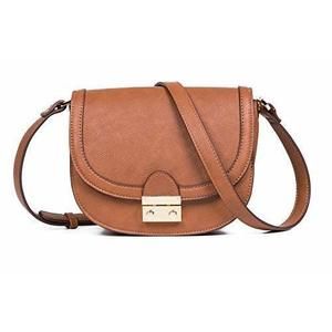 Crossbody Satchel Pu Textured Retro Compact Saddle Satchel Crossbody